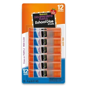 Disappearing Purple School Glue Sticks,  Pack of 12