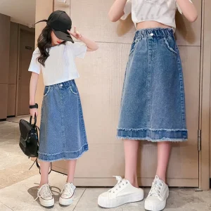 School Girls Denim Skirt Spring Summer